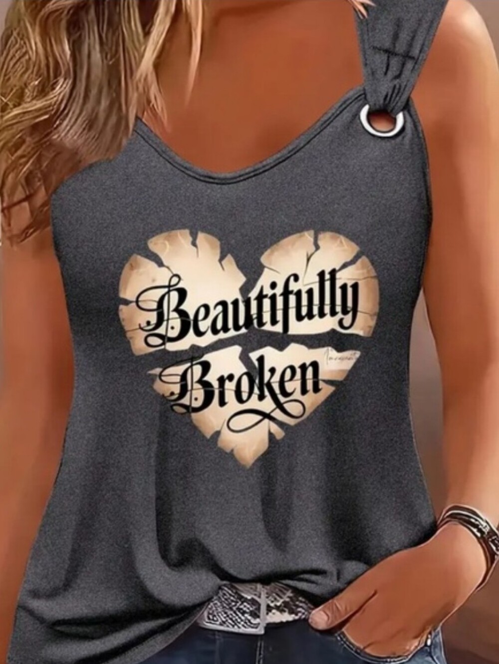 Beautifullv Broken Women's Gray Top